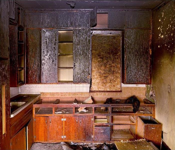 Charred Remains of Kitchen Destroyed by Fire